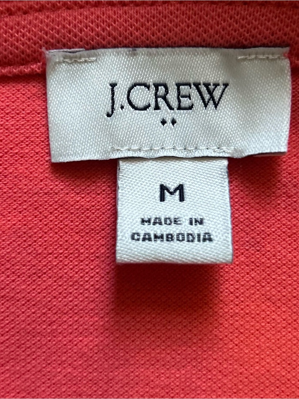 J. Crew Coral Short Sleeve Polo Dress Knee Length Size Medium Cotton - Picture 8 of 12